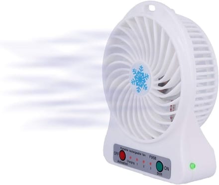 Oplaadbare draagbare USB-laptopventilator - wit - 3 snelheden - stil en handig - SnelShoppen