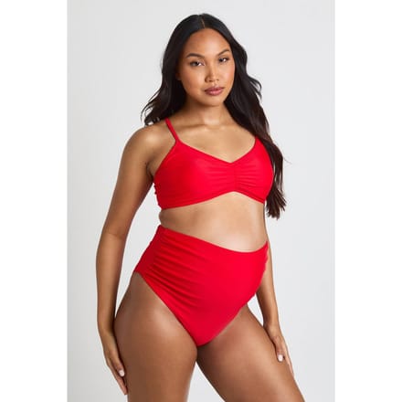 boohoo Dames Zwangerschaps Bikini Top Met Plooien | Rood | Maat: 40