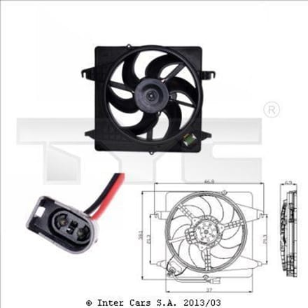 Koelventilatorwiel, motorkoeling TYC 810-0014