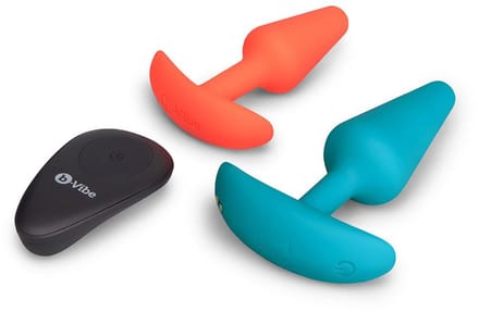 b-Vibe Anaal Plug - Meerkleurig - 11,1 cm - Afstandsbediening