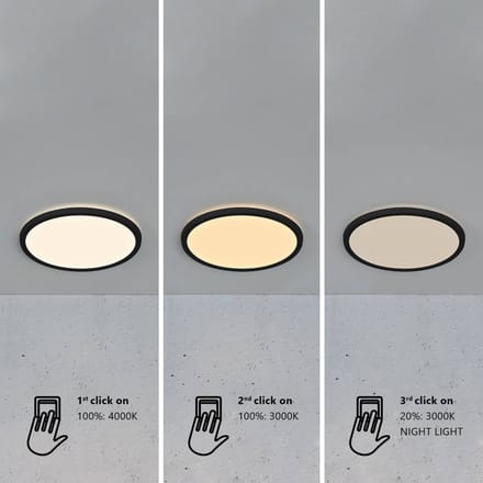 Nordlux LED plafondlamp Oja 29 IP54 3.000/4.000 K zwart