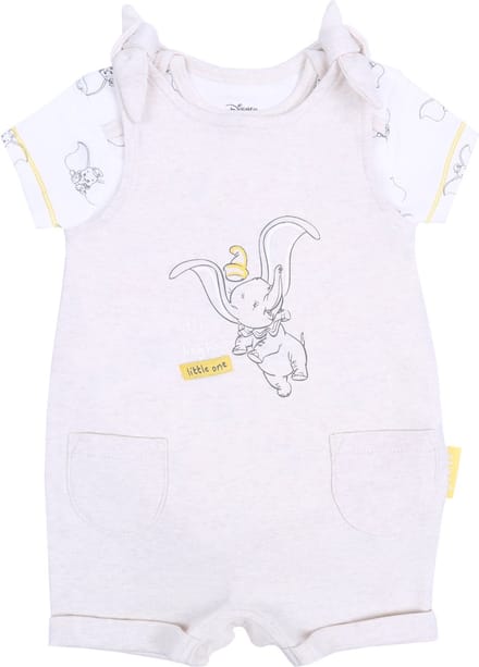 Beige en gemêleerde baby rampers + romper DUMBO