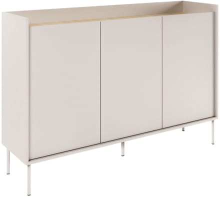 Selsey Tovi - Dressoir met 3 deuren, 140 cm, Cashmeregrijs / Eikenhoutlook