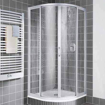 Kermi Nova 2000 quadrant shower enclosure R53 with sliding doors and fixed panels 90x90x185 cm N2R530901811K
