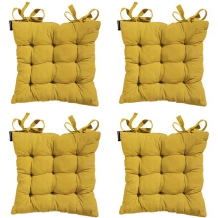 Madison - Zitkussen Panama mustard - Ca. 46x46 cm - Set van 4