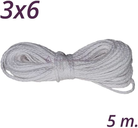 Kaars Lont | HNL 3x6 | 5 meter | Wick | Pit | Wiek | Kaarsenlont.