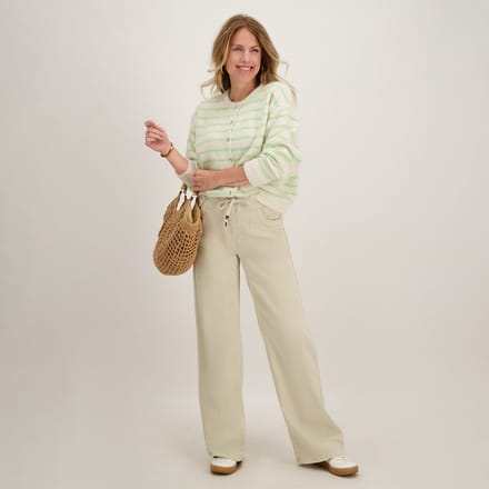 Je m'appelle Dames Broek Straight fit Met stretch - Beige - Maat XL