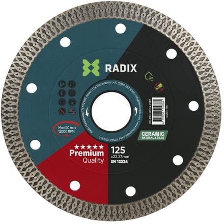 Radix - Diamantschijf voor tegels - 125 x 22,23 mm - Premium
