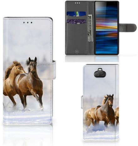 Sony Xperia 10 Telefoonhoesje met Pasjes Paarden