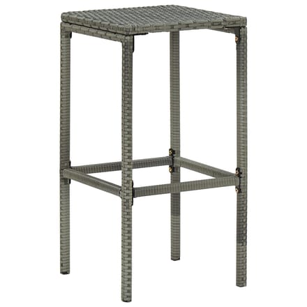 vidaXL - Barkrukken - met - kussens - 3 - st - poly - rattan - grijs