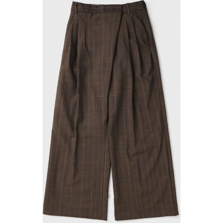 Light Wool Melange Stripe Wrap Pants