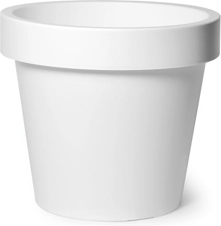 Mega Collections Plantenpot/bloempot - kunststof - wit - buiten - D50 x H44 cm