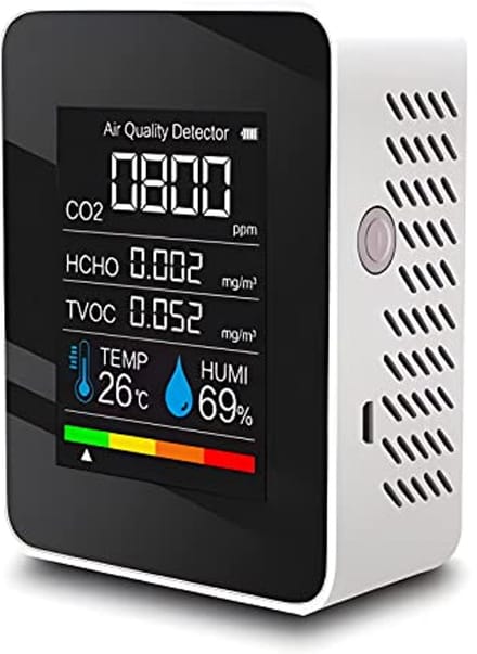 CO2-melder, meetapparaat, luchtkwaliteitstester, draagbare digitale bewaking, luchttemperatuur en vochtigheidssensor - ShopVlot