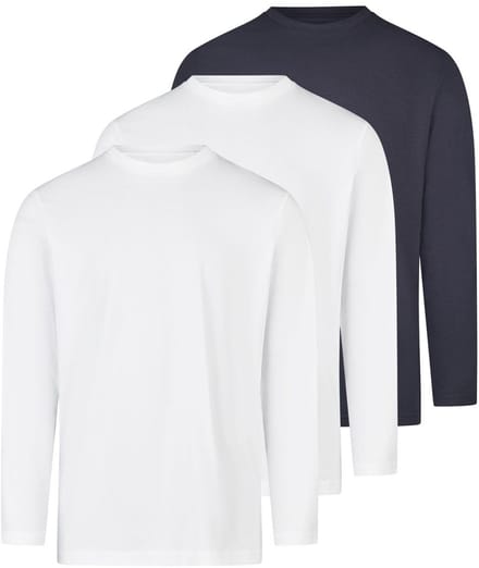RAGMAN Heren longsleeve 3 pack Basic