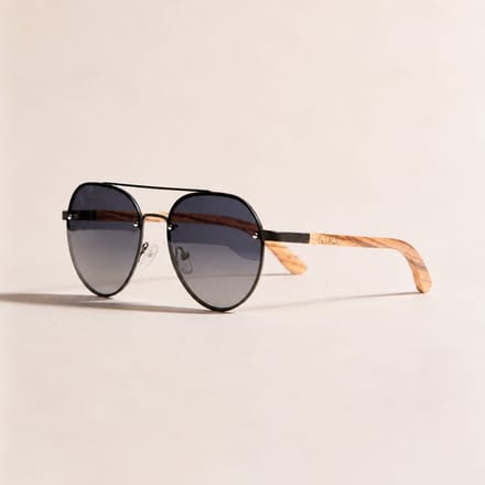 Dzukou Sierra - Zonnebril - Aviator - Heren - Hout - Gepolariseerd