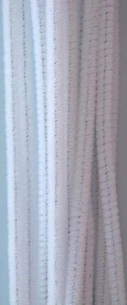 Chenille wit 6 milimeter x 30 centimeter 20st