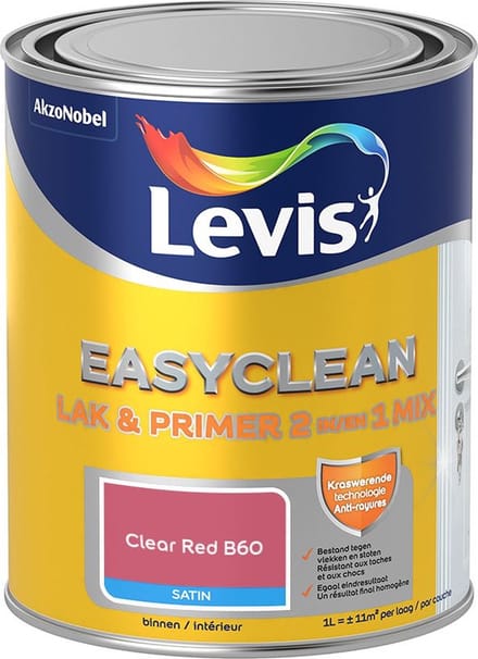 Levis - Easyclean Lak & Primer 2-In-1 Mix - Clear Red B60 - Mengverf - 1 L