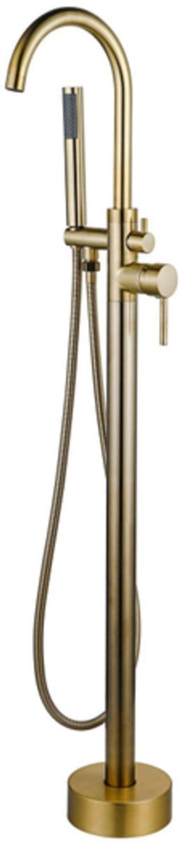 FugaFlow Eccelente Sobrado Badkamer Vrijstaande Badkraan - 107.8cm - handdoucheset - geborsteld messing