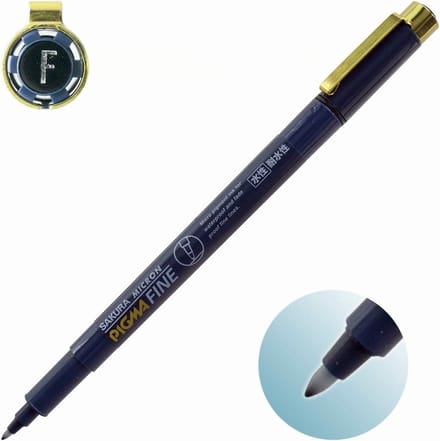 Sakura Pigma F Micron Fineliner Black Ink, Blue /Black & Gold Limited Edition