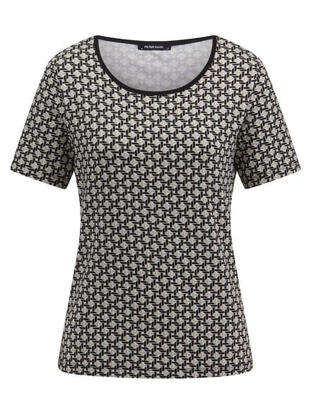 Shirt ronde hals Van Peter Hahn zwart