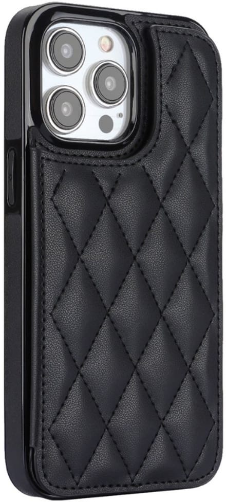 Hoesje geschikt voor iPhone 17 Pro Max - Backcover - Pasjeshouder - Kunstleer - Zwart