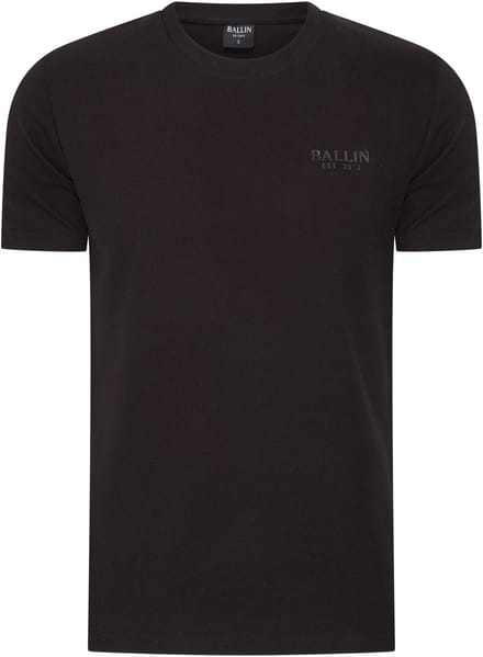 Heren Tee SS met Ballin Est. 2013 Pique T-Shirt Print - Zwart - Maat L