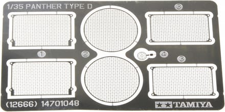 Tamiya Modelbouwdecoratie - 12666 Panther D. - Photo-Etched Grille Set Photo-etch