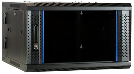 DSIT 6U wandkast (kantelbaar) met glazen deur 600x600x368mm (BxDxH) - serverbehuizing - serverrack - serverkast - 19 inch
