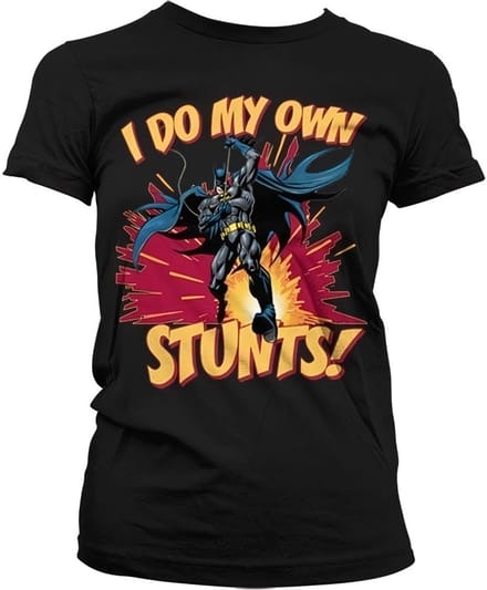 Batman I Do My Own Stunts Girly Tee dames-T-shirt zwart