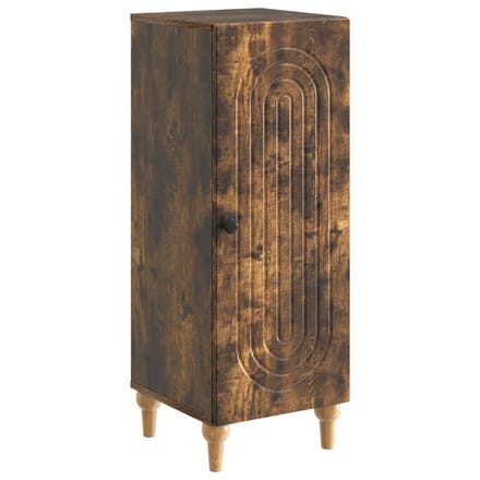 vidaXL - Dressoir - Gerookt - eiken - 33 - x - 34,5 - x - 90 - cm - Bewerkt - hout