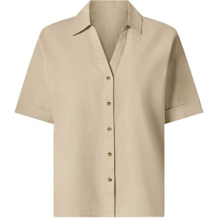 ESMARA Linnen dames blouse (Beige, XS (32/34))