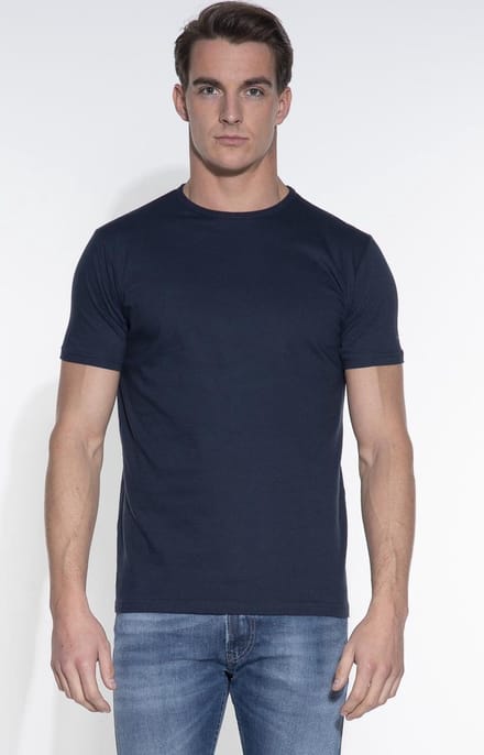 Slater 7510 - BASIC FIT 2-pack T-shirt ronde hals korte mouw navy 3XL 100% katoen