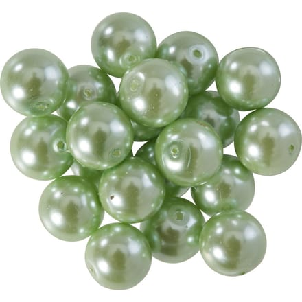 Glazen waskralen, Ø 10 mm, 20 stuks - Lichtgroen