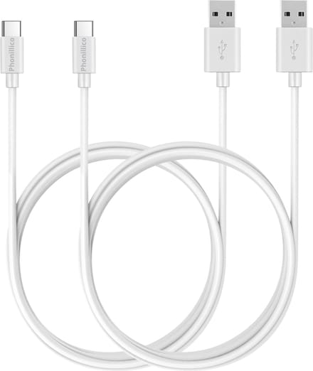 2x USB C naar USB A Kabel Wit - 2 meter - Oplaadkabel voor Xiaomi REDMI NOTE 9 / NOTE 9 PRO / NOTE 10 / NOTE 10 PRO
