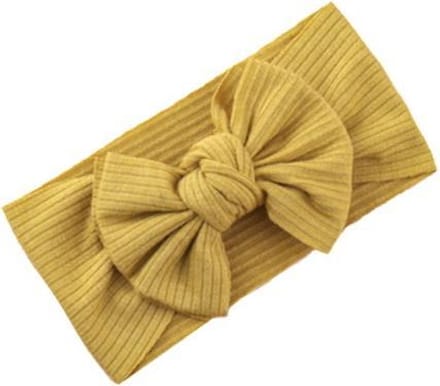 Kinder Haarband Geel Strik / Bow | Microfiber | 0-6 jaar | Fashion Favorite