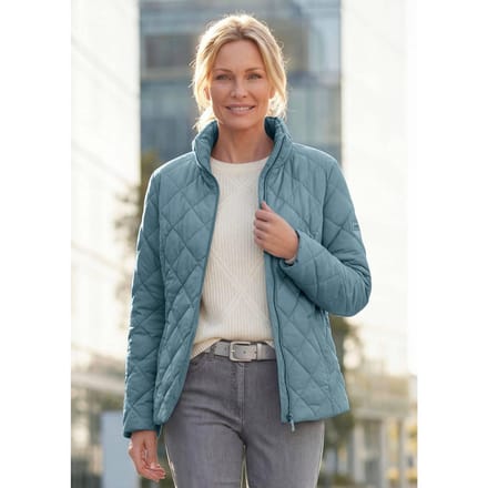 Licht gewatteerd jasje - grijsgroen - Gr. 19 van Goldner Fashion