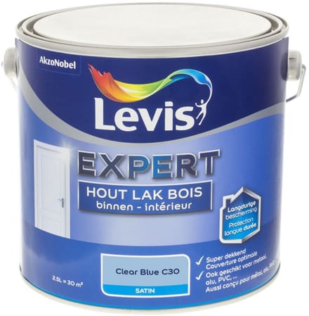 Levis - Expert Hout Lak Binnen Satin Mix - Clear Blue C30 - Mengverf - 2,5 L