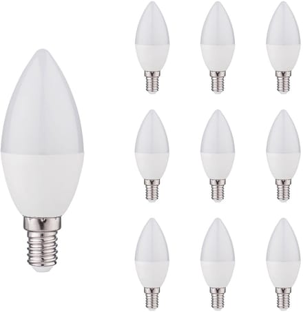 Kobi LED Lamp E14 6W - 470lm - 6000K - 230V - Voor Werkplek, Spiegelverlichting of Opslag - Kaarsvorm - 2 stuks
