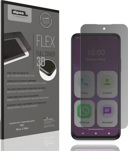 dipos FLEX – Matte Privacy Screenprotector geschikt voor SPC Zeus 2 Elite | Volledige Schermbescherming | Case-Friendly