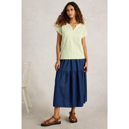 White Stuff Nelly Notch Embroidered Tee Light Green Taglia: 22 | Maglie Sportivi Outlet | Donna | Verde