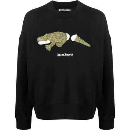 Palm Angels Croco-logo zwarte trui