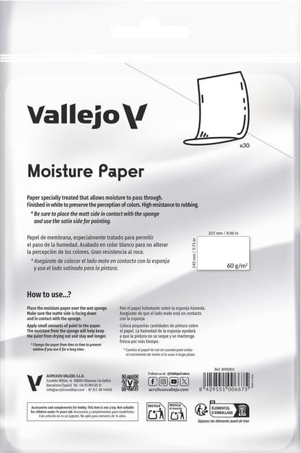 Vallejo Modelbouwpakket - B90003 Vochtpapier Navulling voor Wet Palette Pro Painter - 30 stuks Accessoires set - Vallejo - Modelbouw