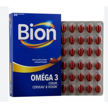 Bion 3 Oméga 3 Coeur, cerveau &amp; vision - 30 Capsules