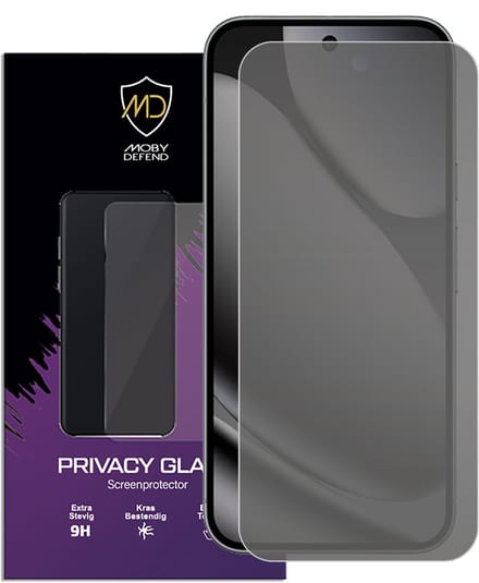 MobyDefend Screenprotector - Geschikt voor Google Pixel 10 Pro XL - HD Privacy Glass Screensaver