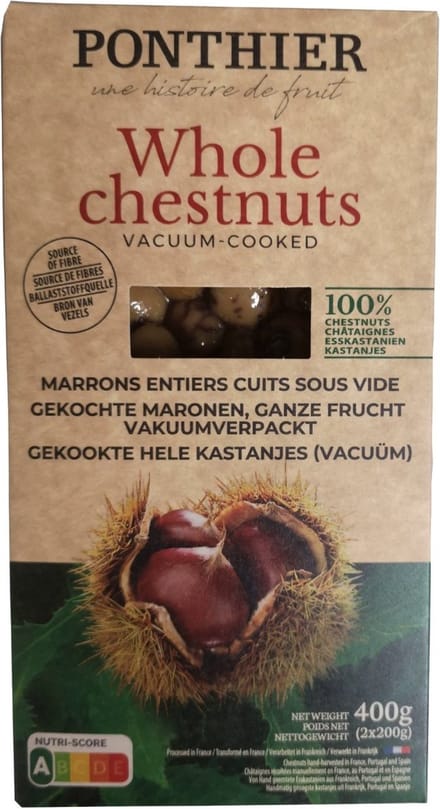 Gekookte Hele Kastanjes 400 gram (2x 200 gram)