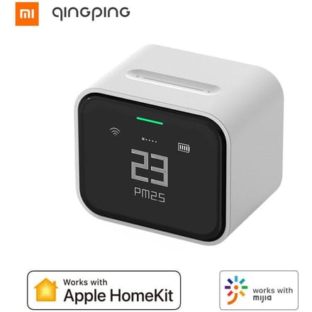 XIAOMI Qingping Air Detector Lite CO2 PM2.5 PM10 Temperatuur Vochtigheidsmeter Touchscreen Werkt Met Mihome APP Apple HomeKit wit