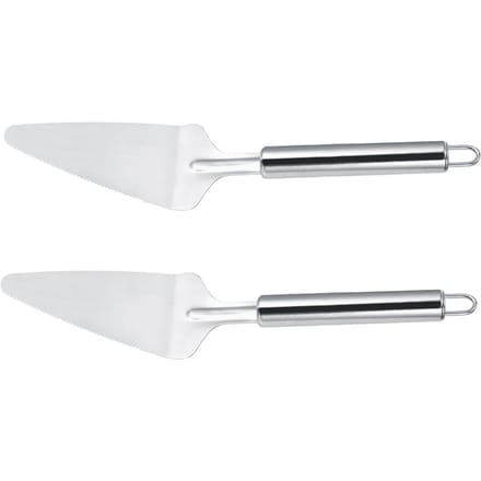 2 Stuks Roestvrij Staal Multifunctionele Driehoekige Pizza Snijder Schep Spatel Keukenaccessoires white