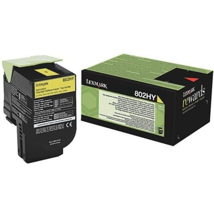 Lexmark 80C2HY0 (802HY) Toner Geel Hoge capaciteit