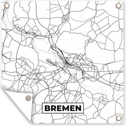 Tuindoek Kaart - Bremen - Stadskaart - Plattegrond - 100x100 cm