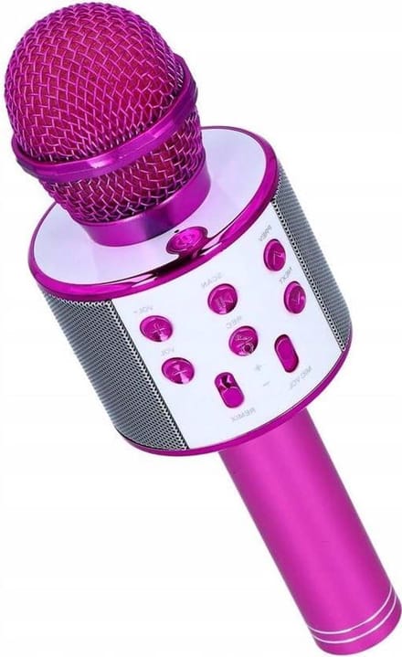 Karaoke Microfoon - Draagbare Speaker - Muziek en Zang - Met Stemvervormer - 23 cm Hoog - Roze